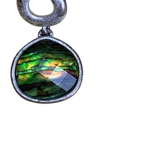 Abalone Look Stretch Bracelet and Hook Earrings Set - Picture 6 of 6